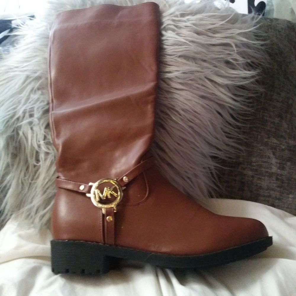 Michael Kors Womens Fulton Leather Brown Boots - Picture 7 of 7